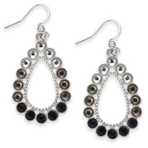 Silver Tone Crystal Earrings